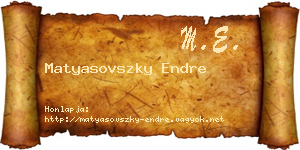 Matyasovszky Endre névjegykártya